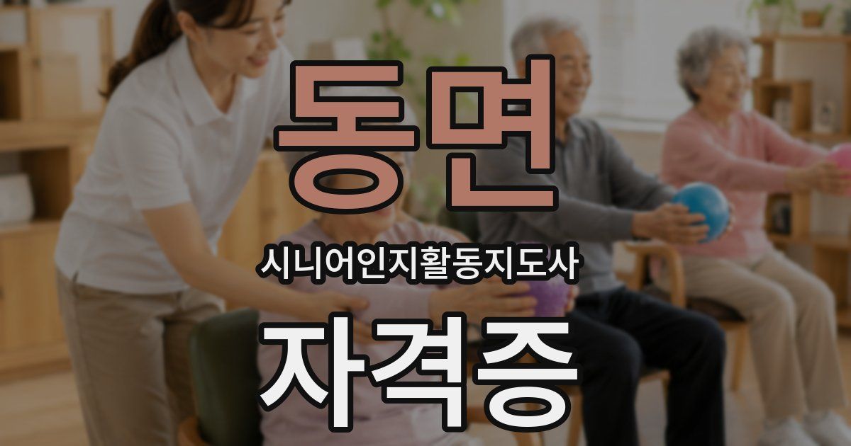 동면 시니어인지활동지도사 자격증