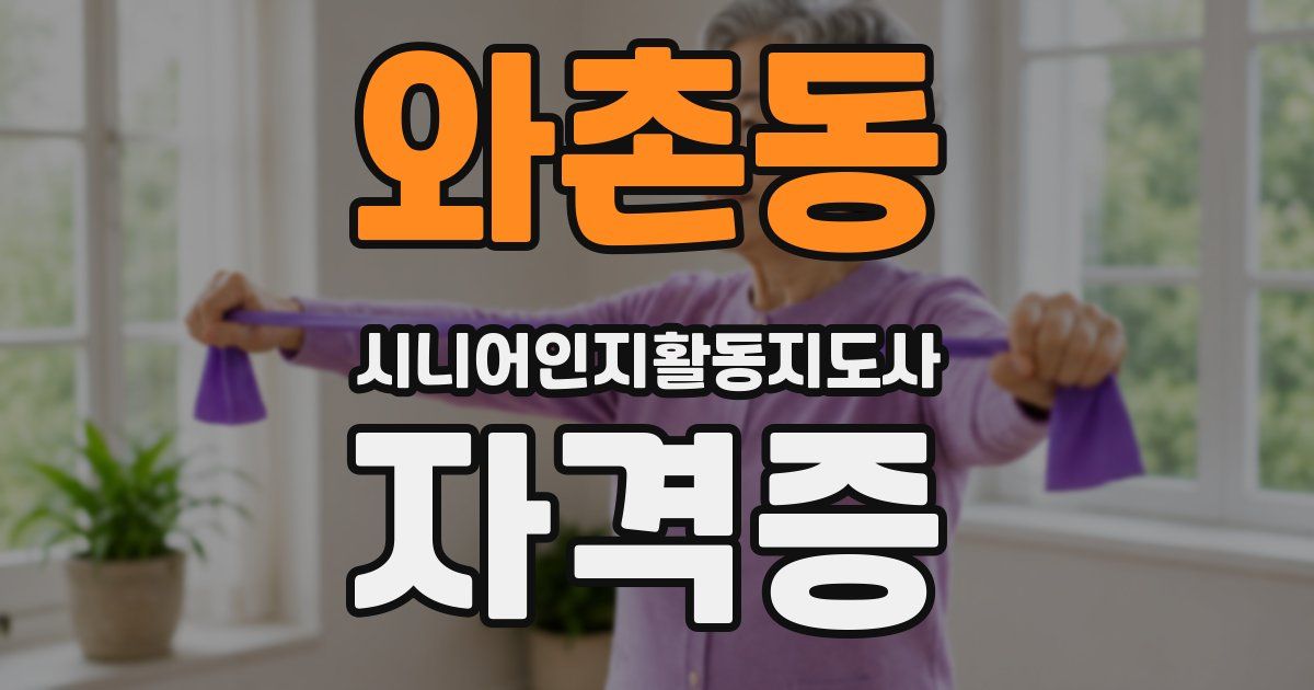 와촌동 시니어인지활동지도사 자격증