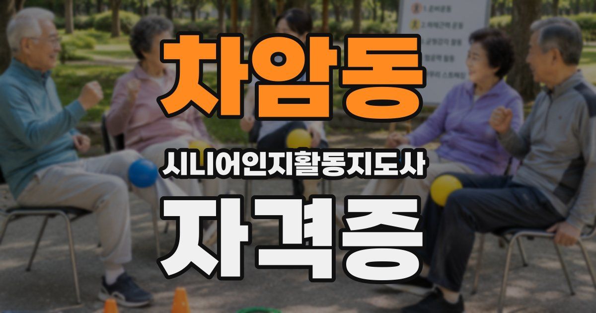 차암동 시니어인지활동지도사 자격증