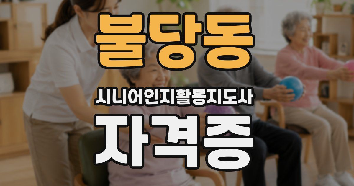 불당동 시니어인지활동지도사 자격증