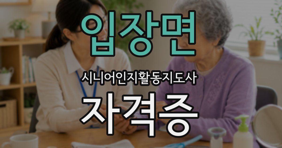 입장면 시니어인지활동지도사 자격증