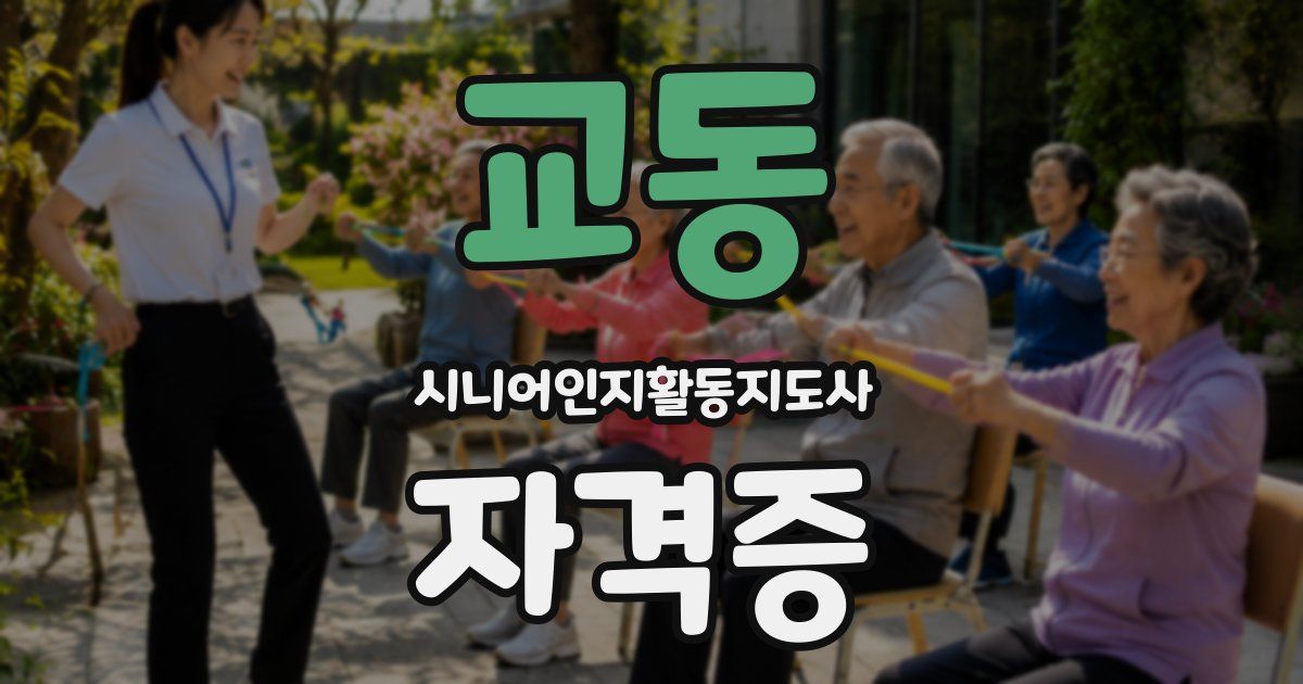 교동 시니어인지활동지도사 자격증