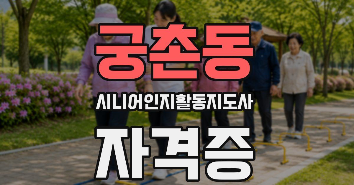 궁촌동 시니어인지활동지도사 자격증