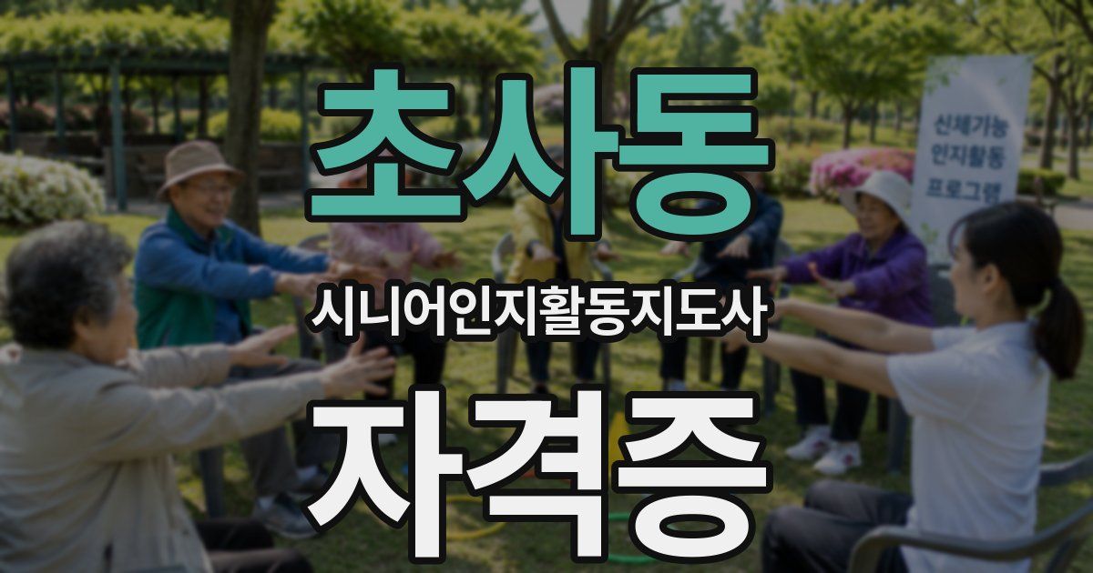 초사동 시니어인지활동지도사 자격증