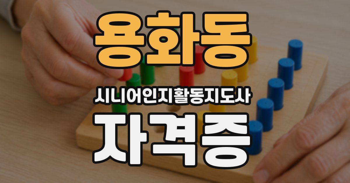 용화동 시니어인지활동지도사 자격증