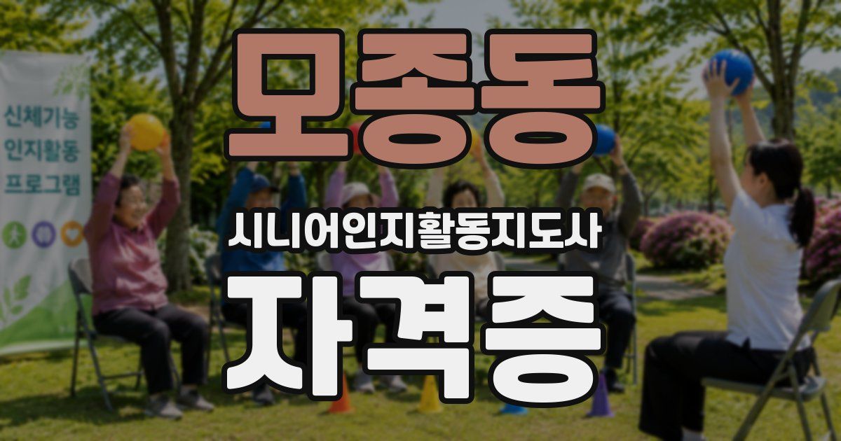 모종동 시니어인지활동지도사 자격증