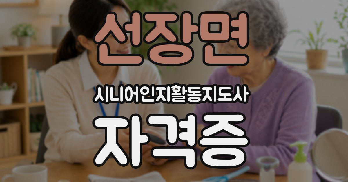 선장면 시니어인지활동지도사 자격증