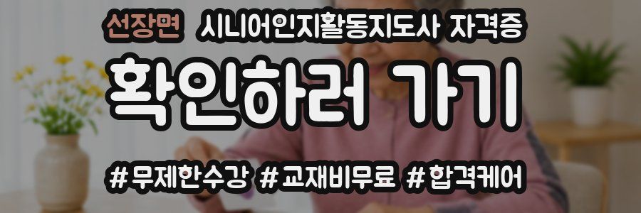 선장면 시니어인지활동지도사 자격증