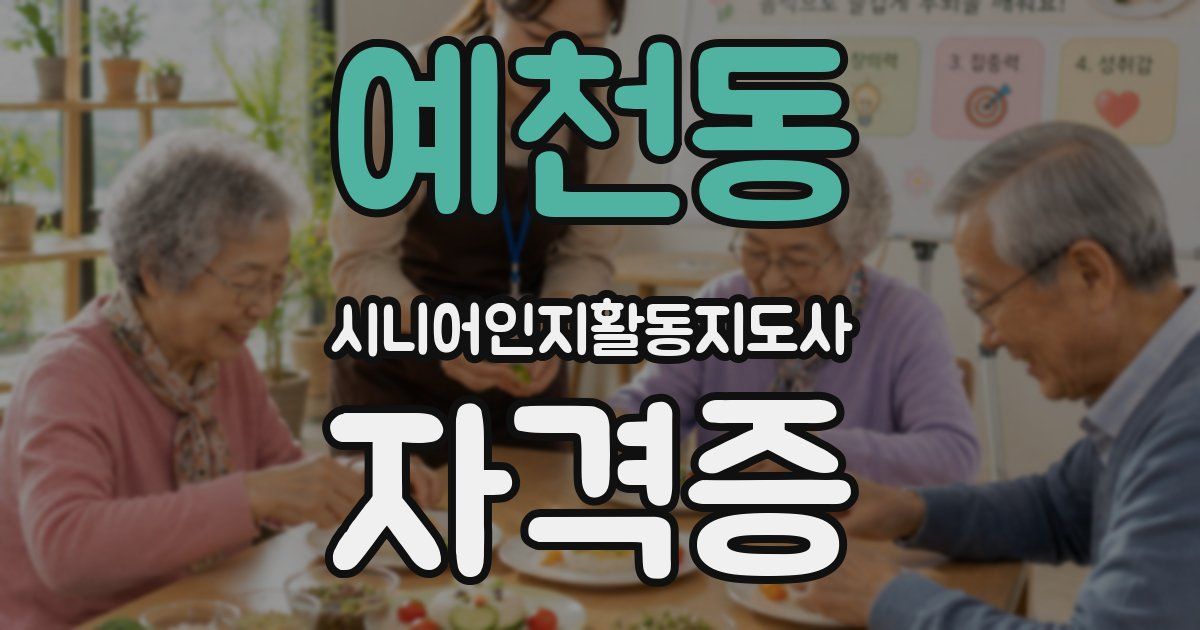 예천동 시니어인지활동지도사 자격증