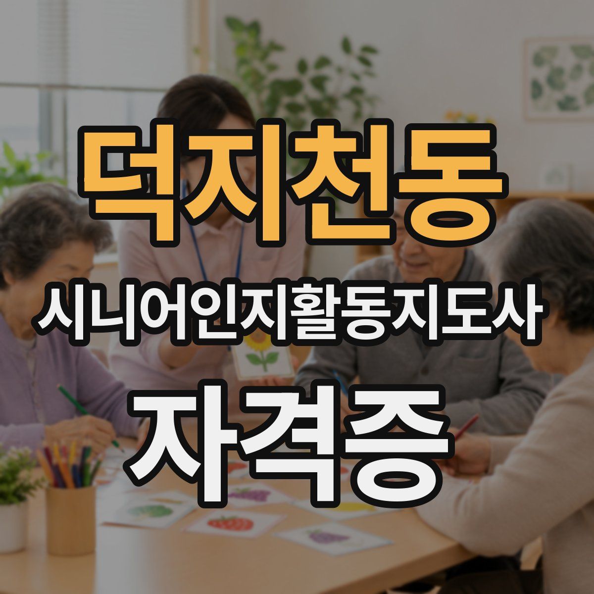 덕지천동 시니어인지활동지도사 자격증