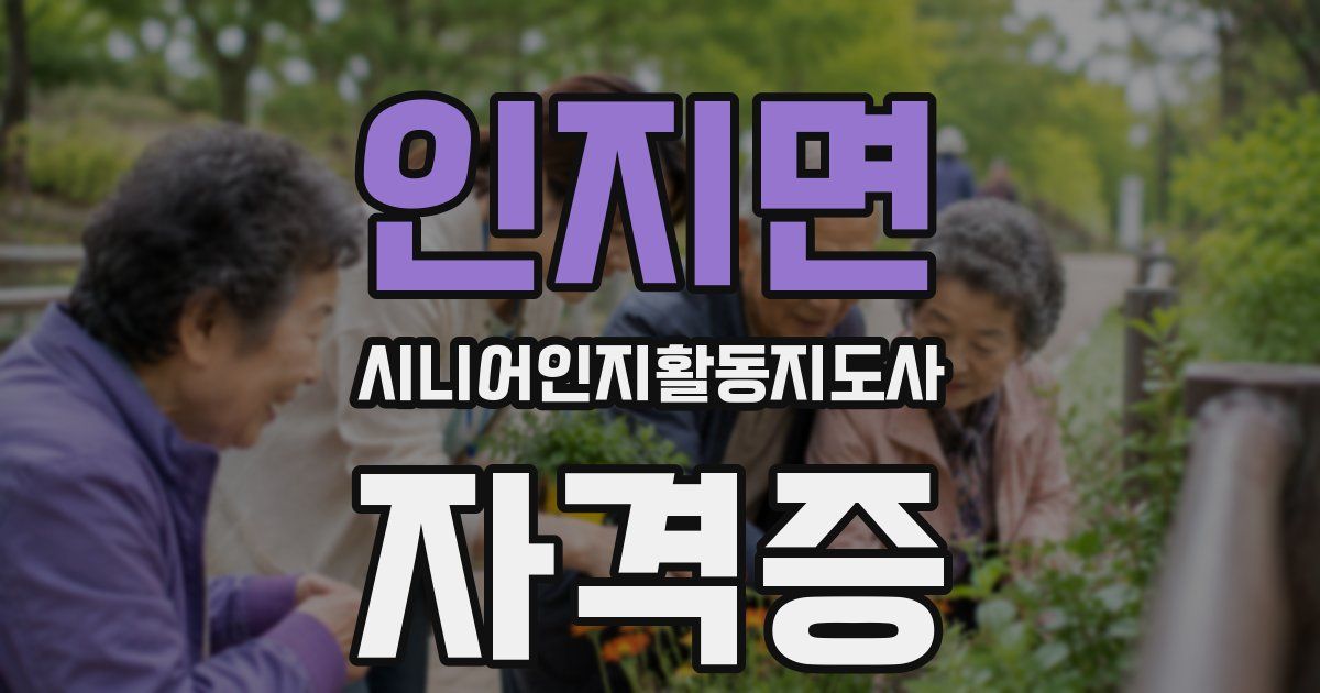 인지면 시니어인지활동지도사 자격증