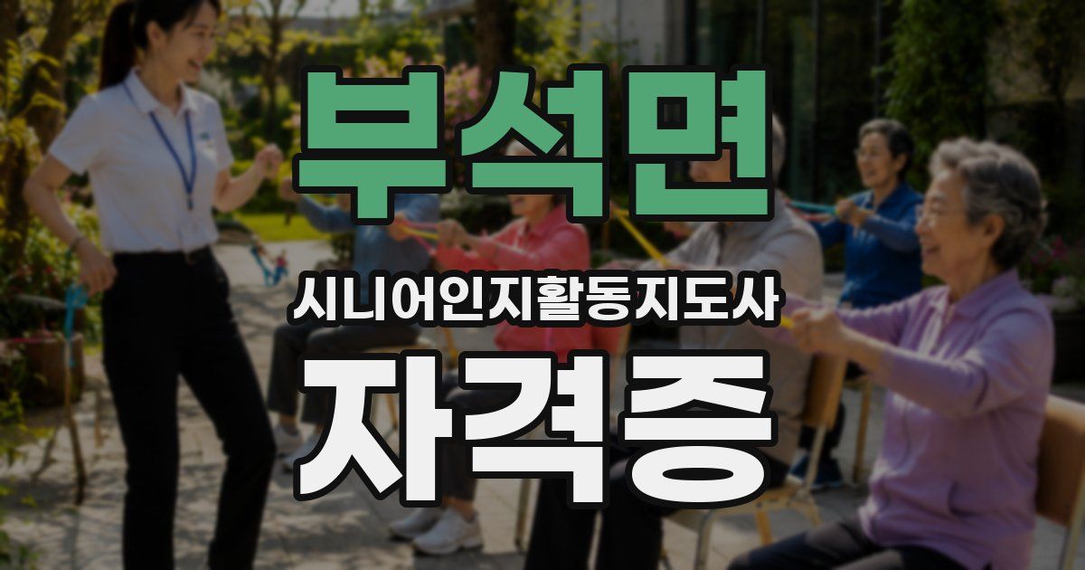 부석면 시니어인지활동지도사 자격증