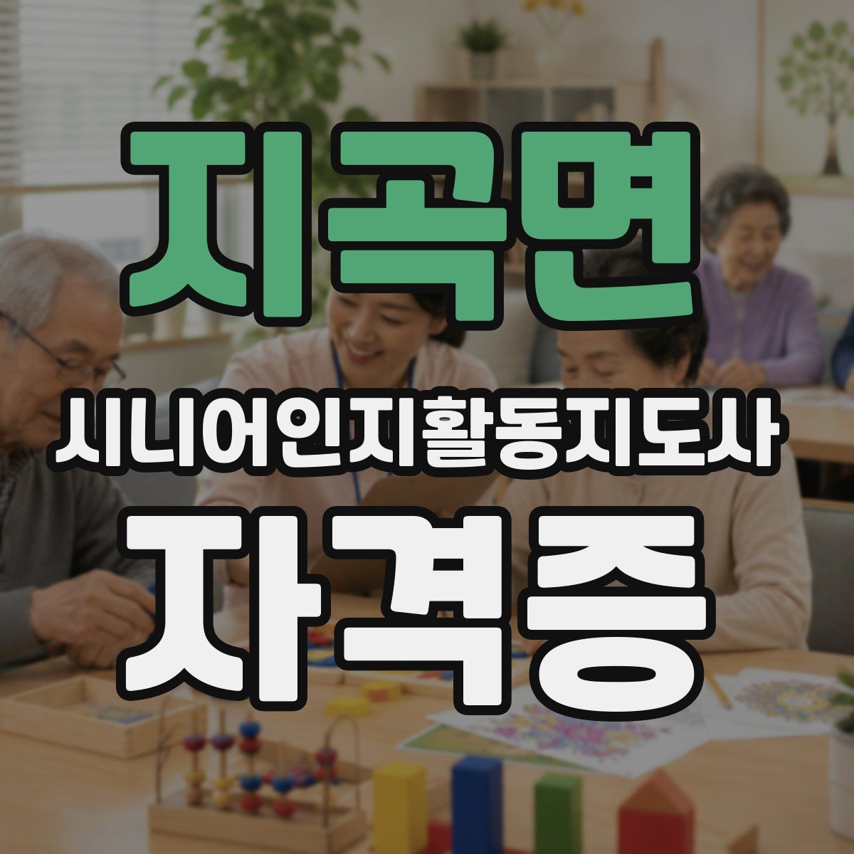 지곡면 시니어인지활동지도사 자격증