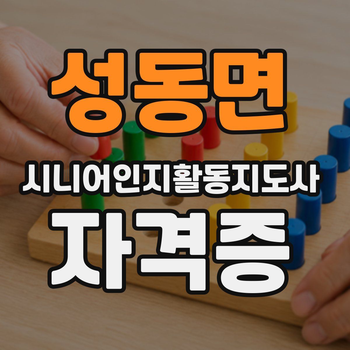 성동면 시니어인지활동지도사 자격증