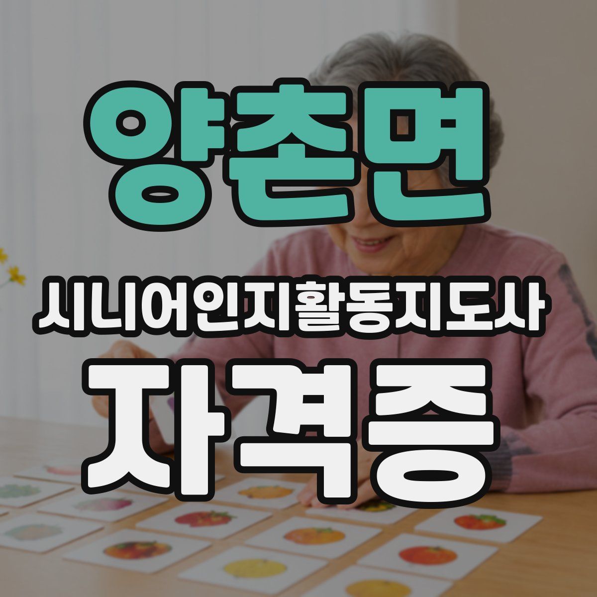양촌면 시니어인지활동지도사 자격증
