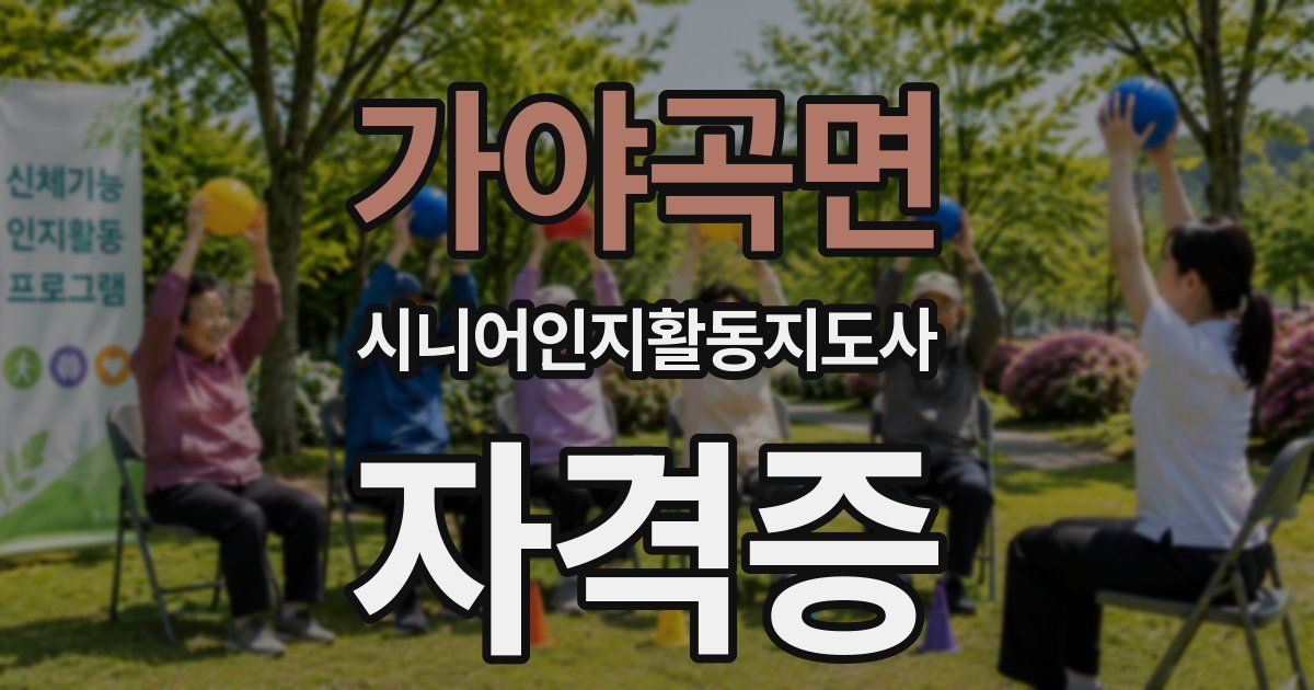 가야곡면 시니어인지활동지도사 자격증