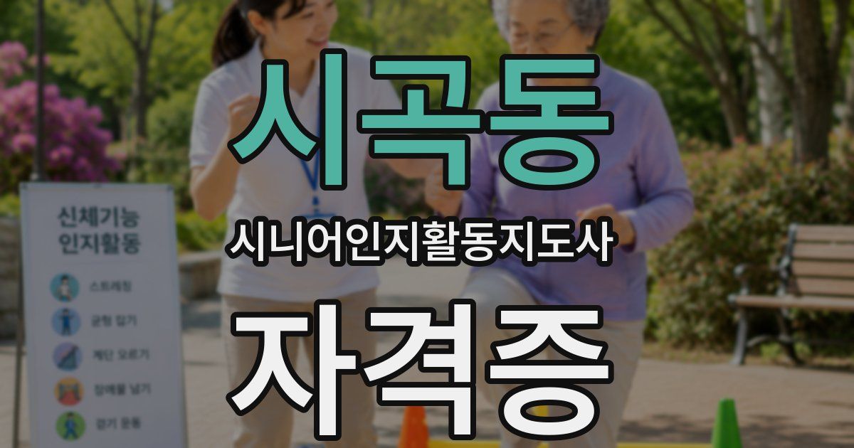 시곡동 시니어인지활동지도사 자격증
