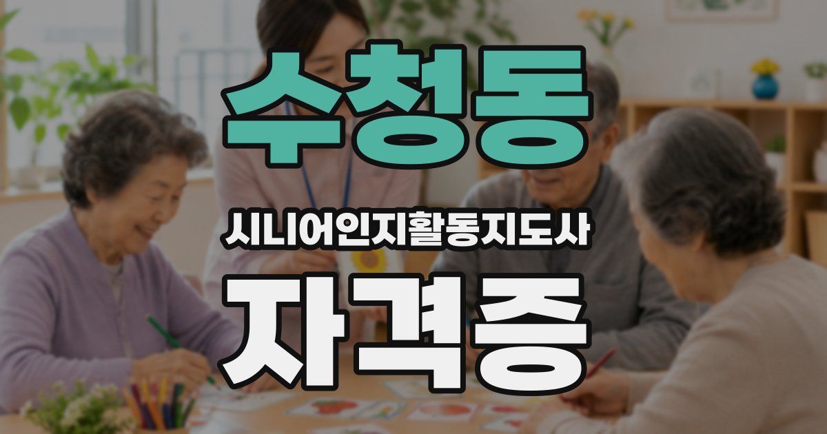 수청동 시니어인지활동지도사 자격증