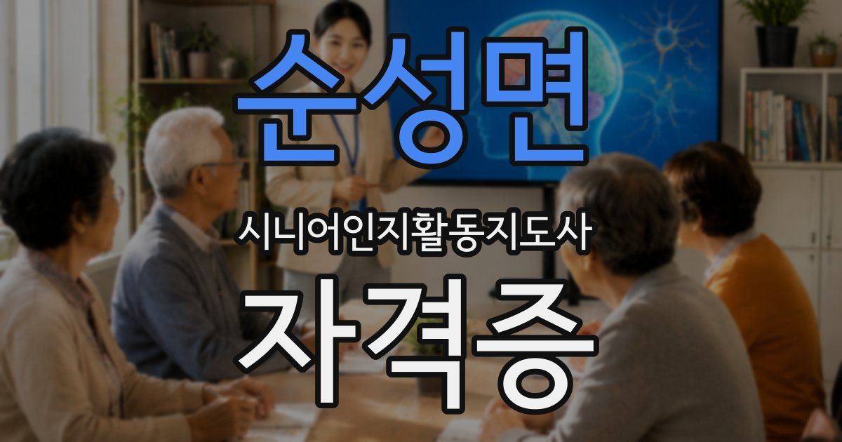 순성면 시니어인지활동지도사 자격증