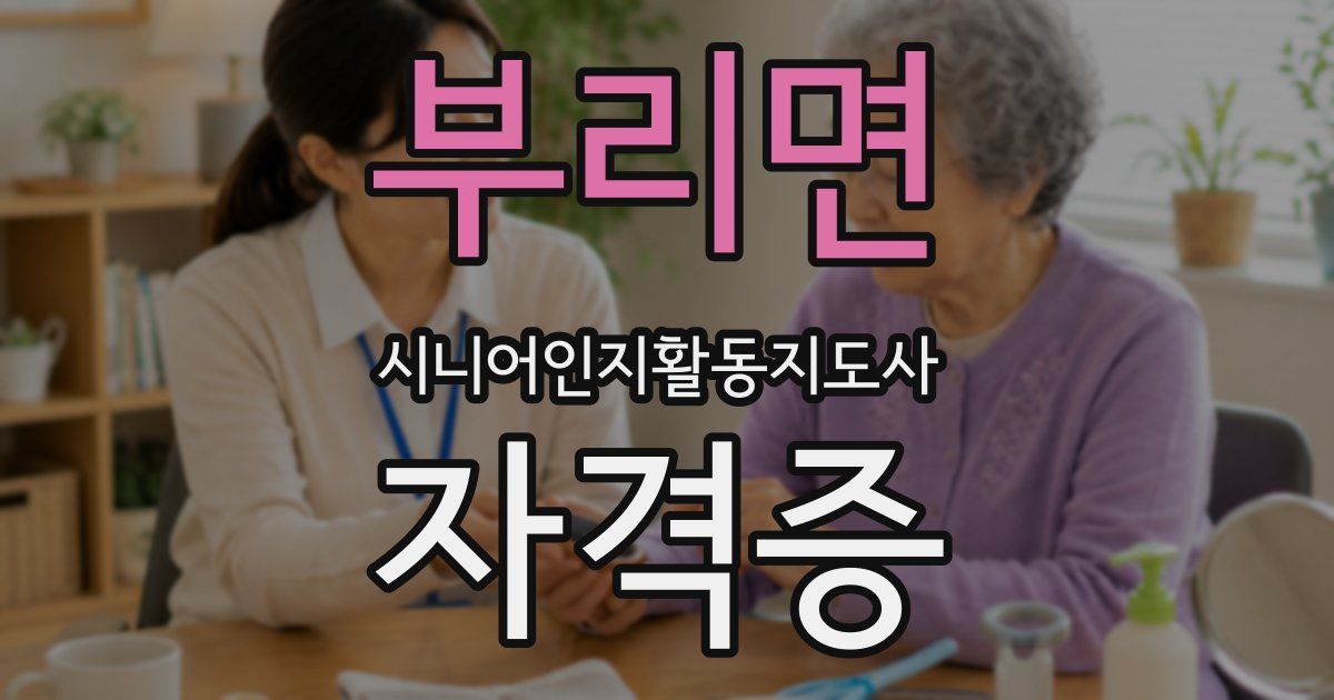 부리면 시니어인지활동지도사 자격증
