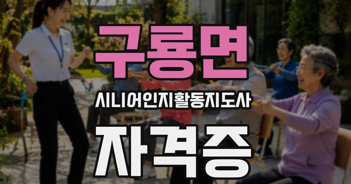 구룡면 시니어인지활동지도사 자격증