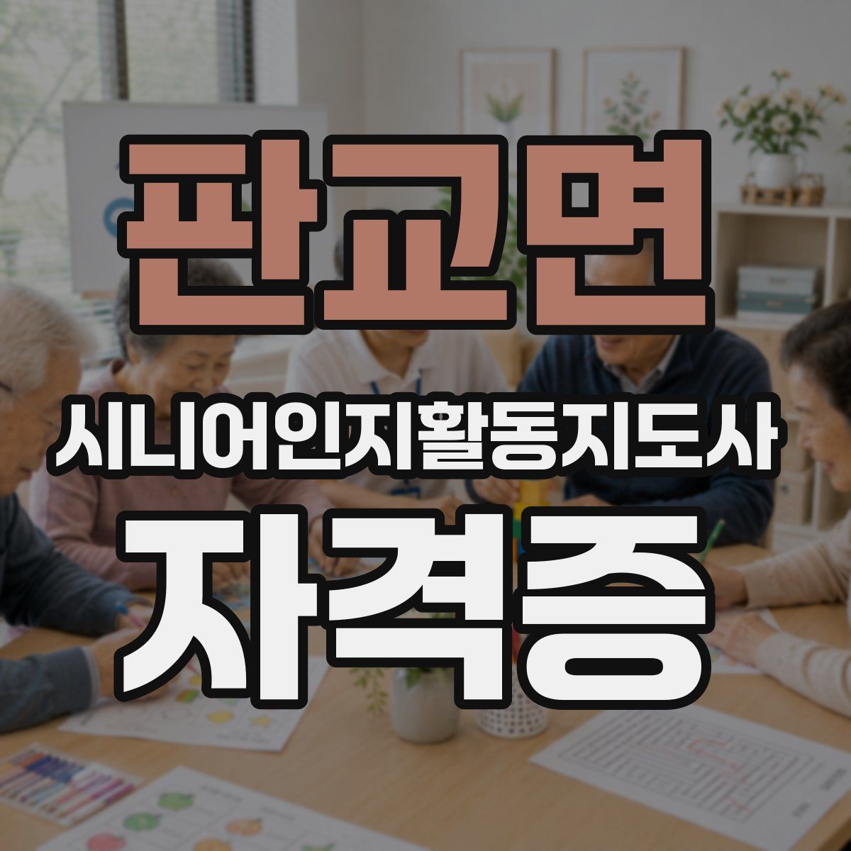 판교면 시니어인지활동지도사 자격증