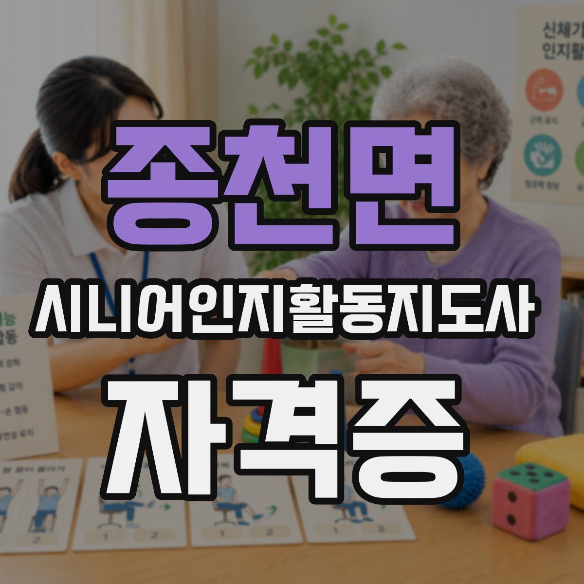 종천면 시니어인지활동지도사 자격증