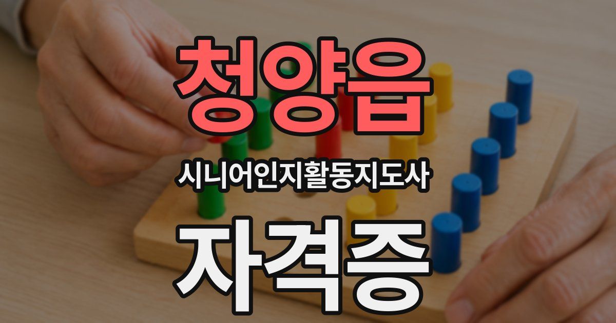 청양읍 시니어인지활동지도사 자격증