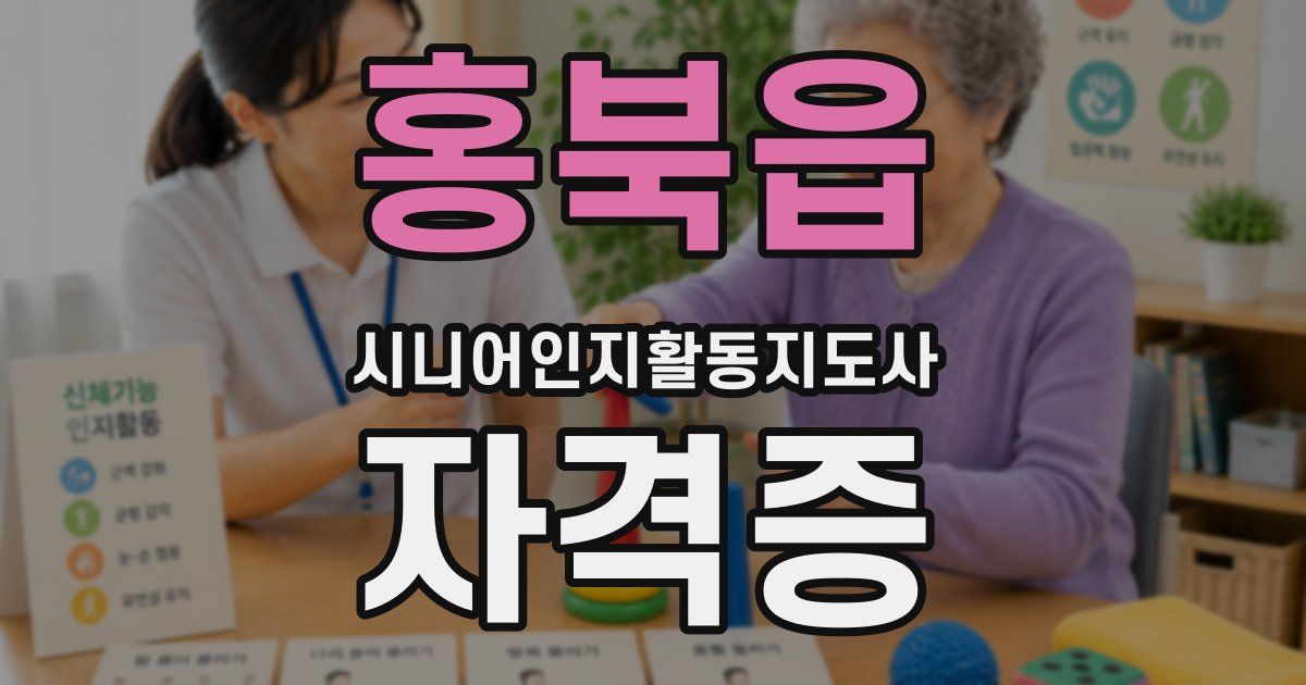 홍북읍 시니어인지활동지도사 자격증
