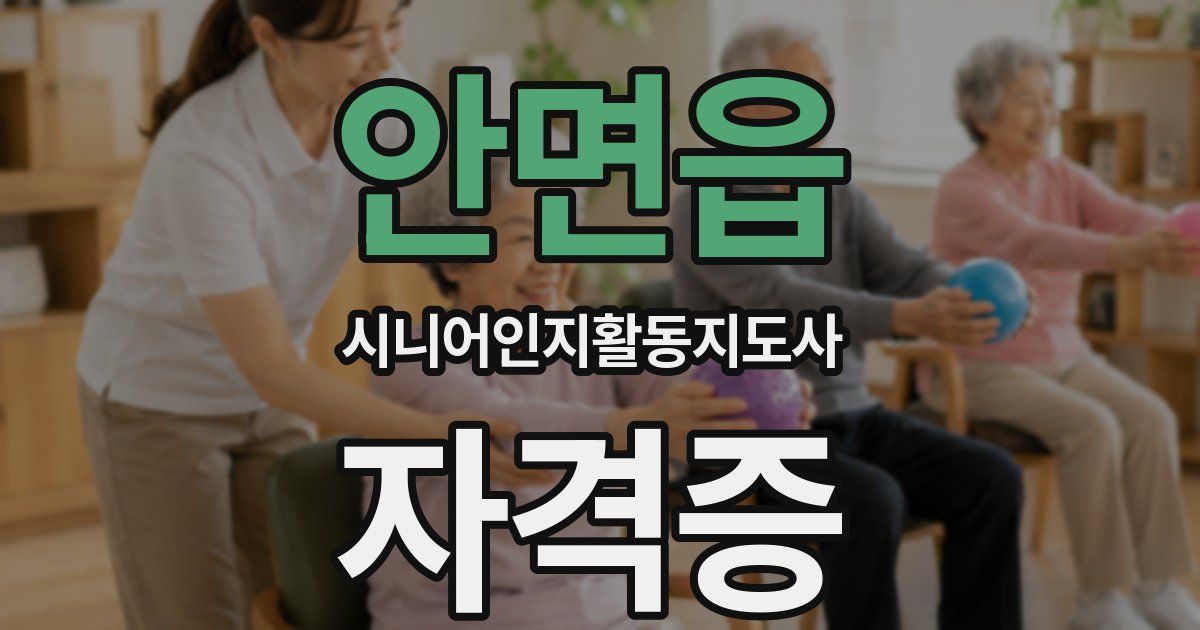 안면읍 시니어인지활동지도사 자격증
