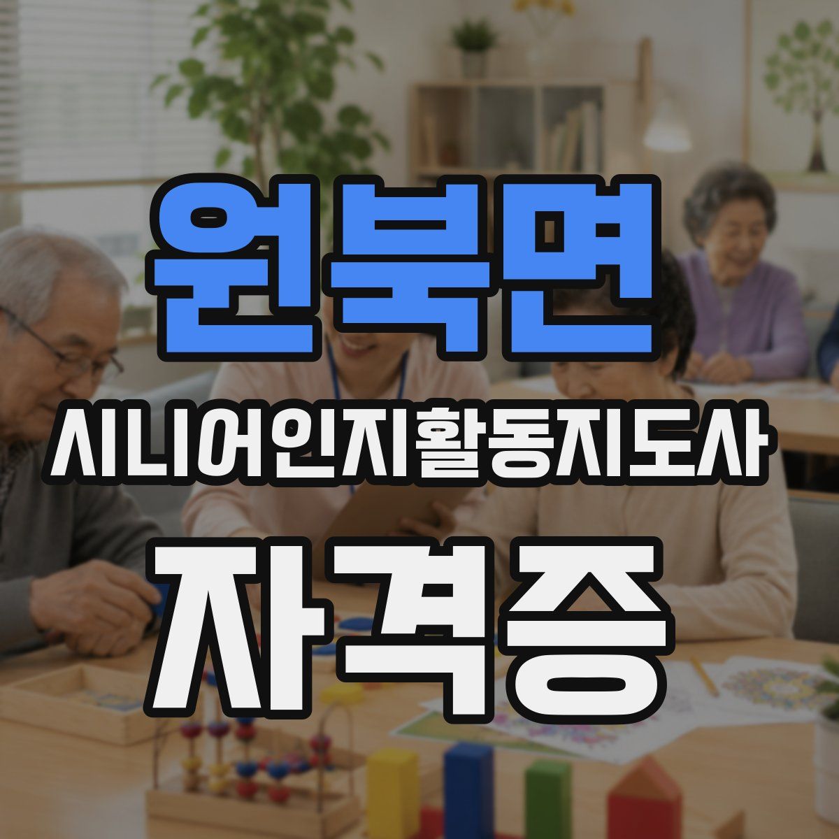 원북면 시니어인지활동지도사 자격증