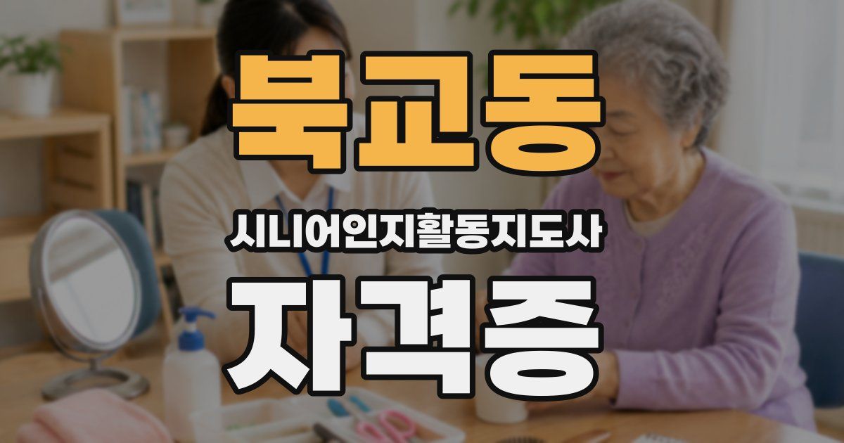 북교동 시니어인지활동지도사 자격증