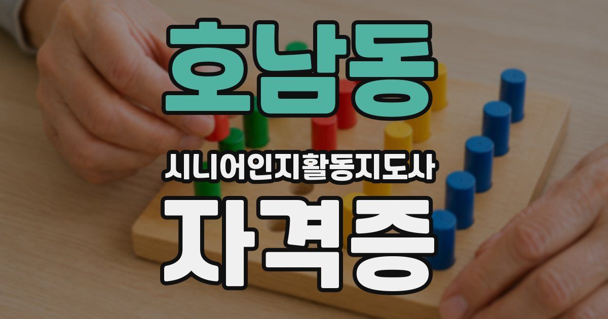 호남동 시니어인지활동지도사 자격증