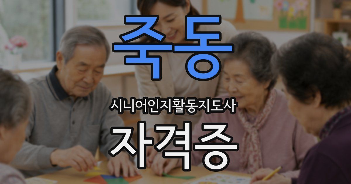 죽동 시니어인지활동지도사 자격증