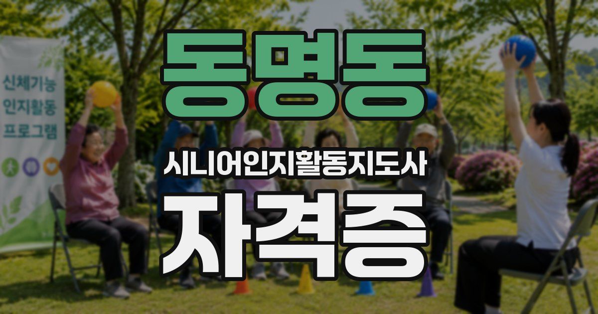 동명동 시니어인지활동지도사 자격증