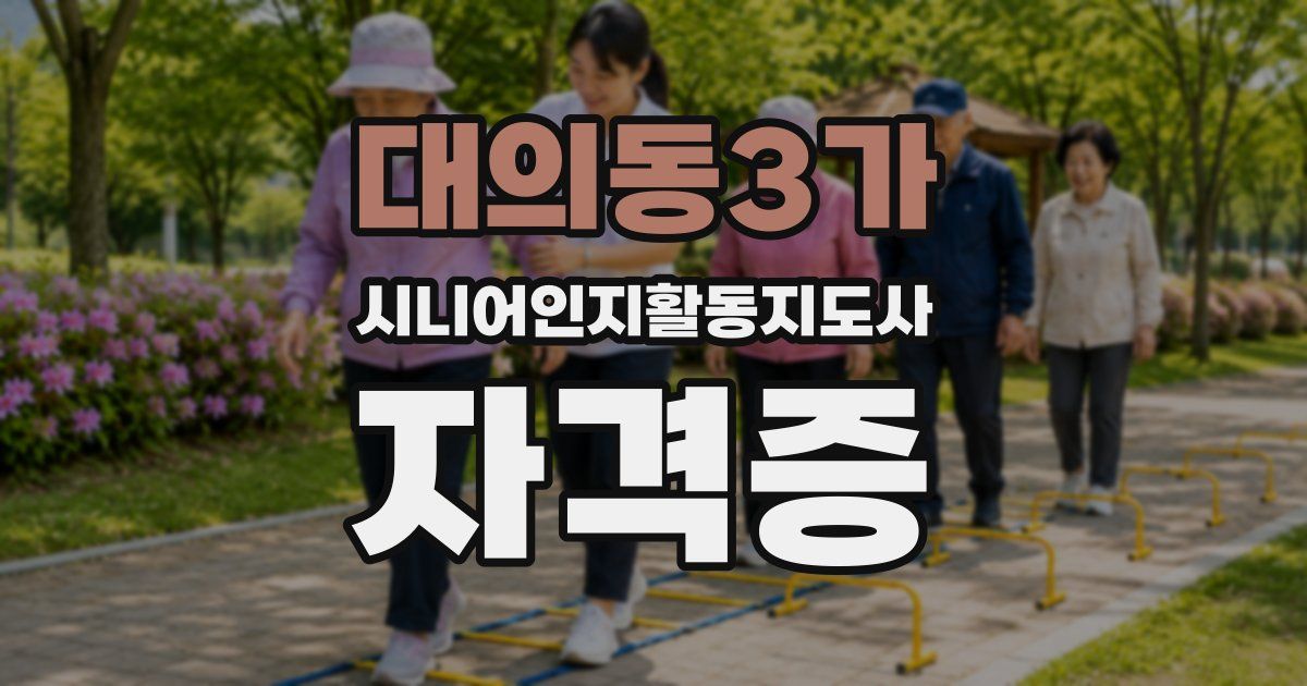 대의동3가 시니어인지활동지도사 자격증