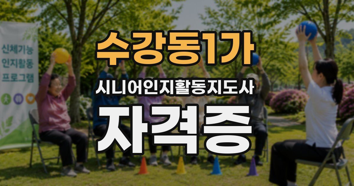 수강동1가 시니어인지활동지도사 자격증