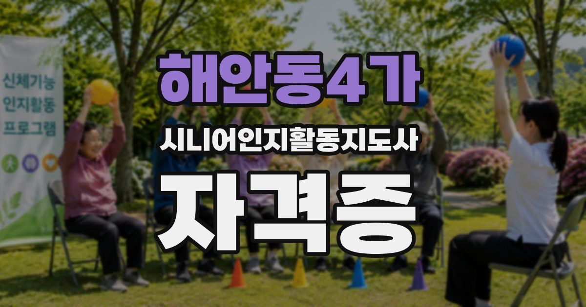 해안동4가 시니어인지활동지도사 자격증