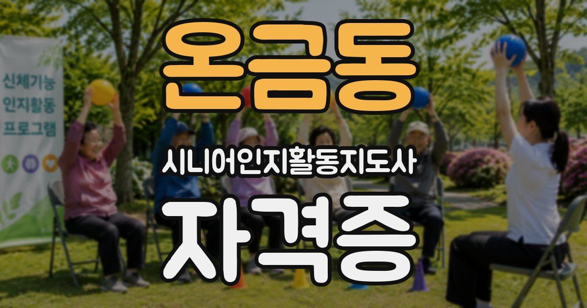 온금동 시니어인지활동지도사 자격증