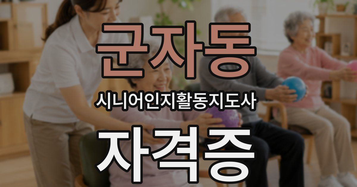 군자동 시니어인지활동지도사 자격증