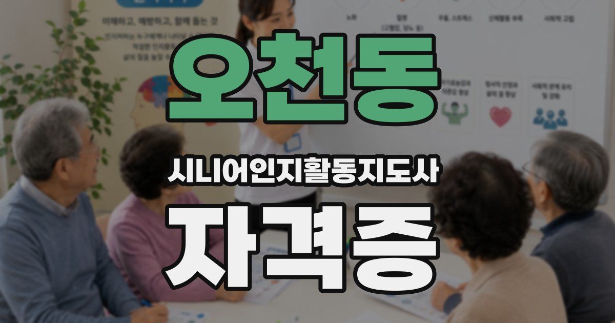 오천동 시니어인지활동지도사 자격증