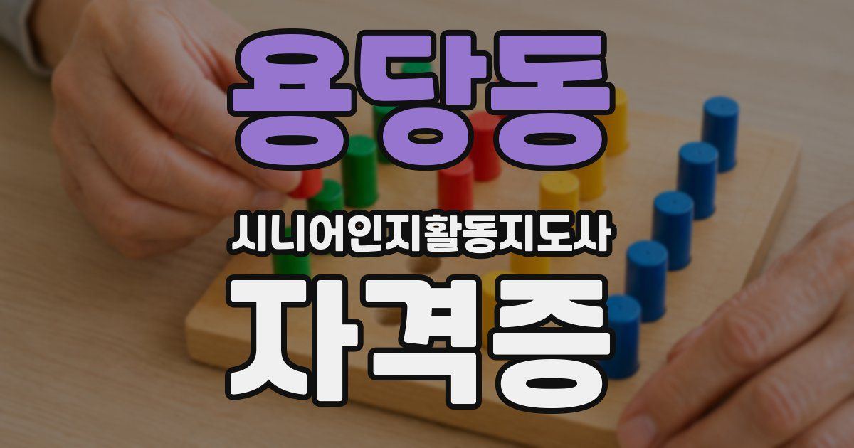 용당동 시니어인지활동지도사 자격증