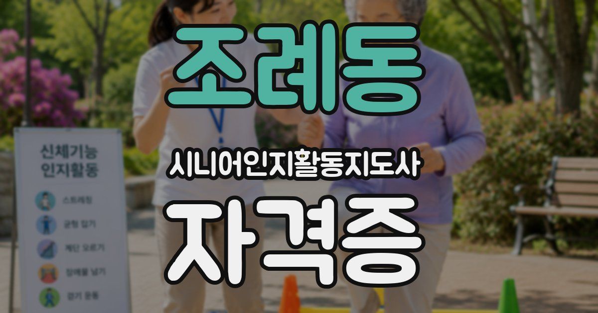 조례동 시니어인지활동지도사 자격증
