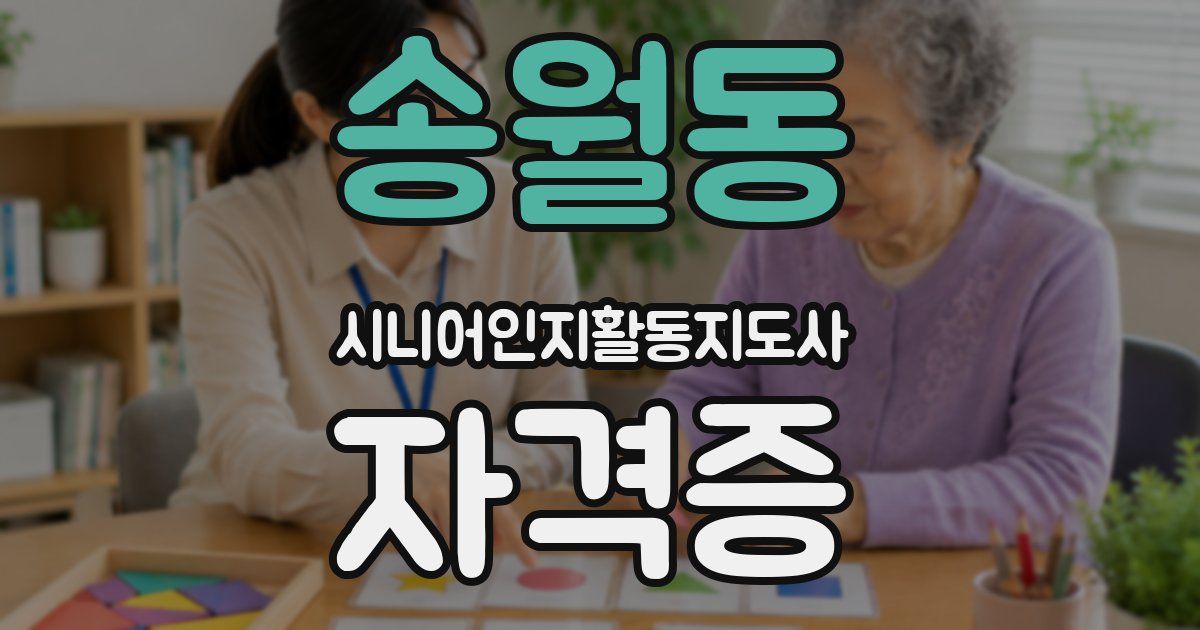 송월동 시니어인지활동지도사 자격증