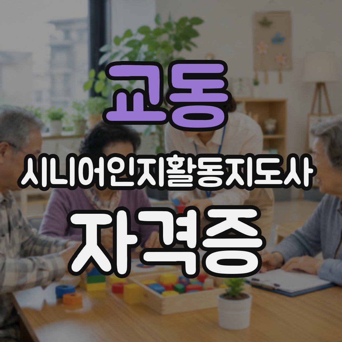 교동 시니어인지활동지도사 자격증