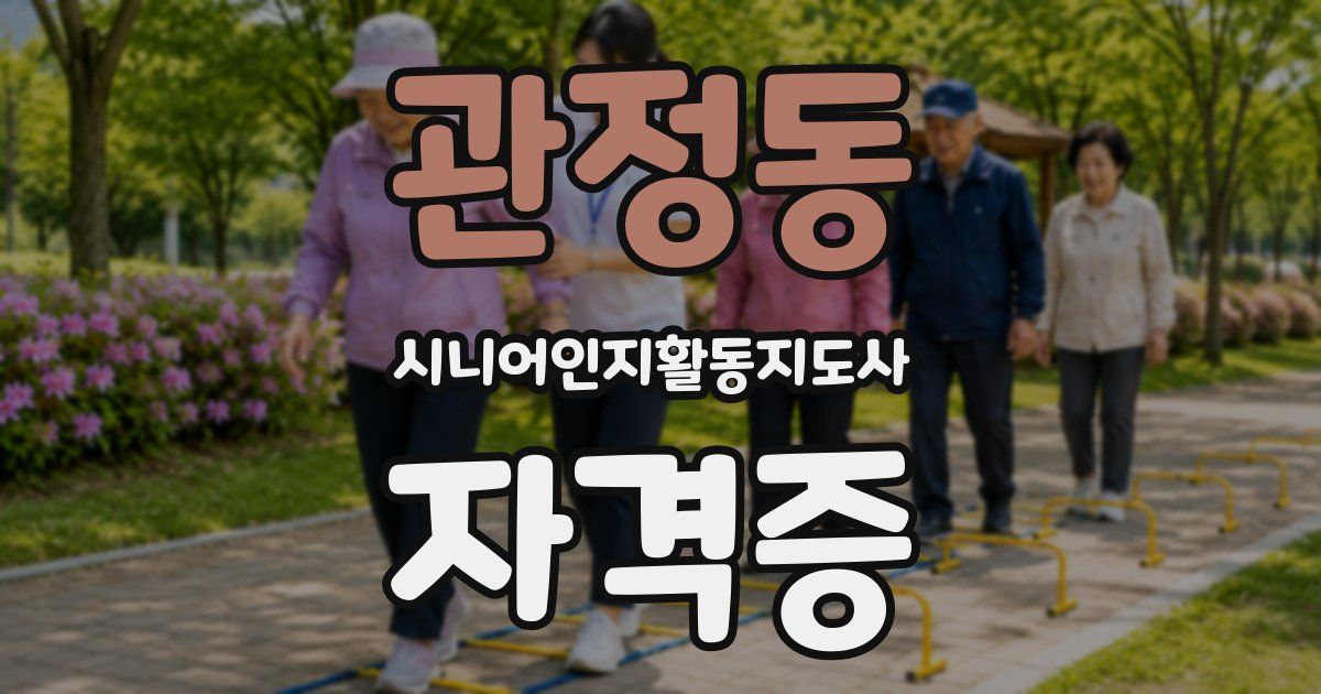 관정동 시니어인지활동지도사 자격증
