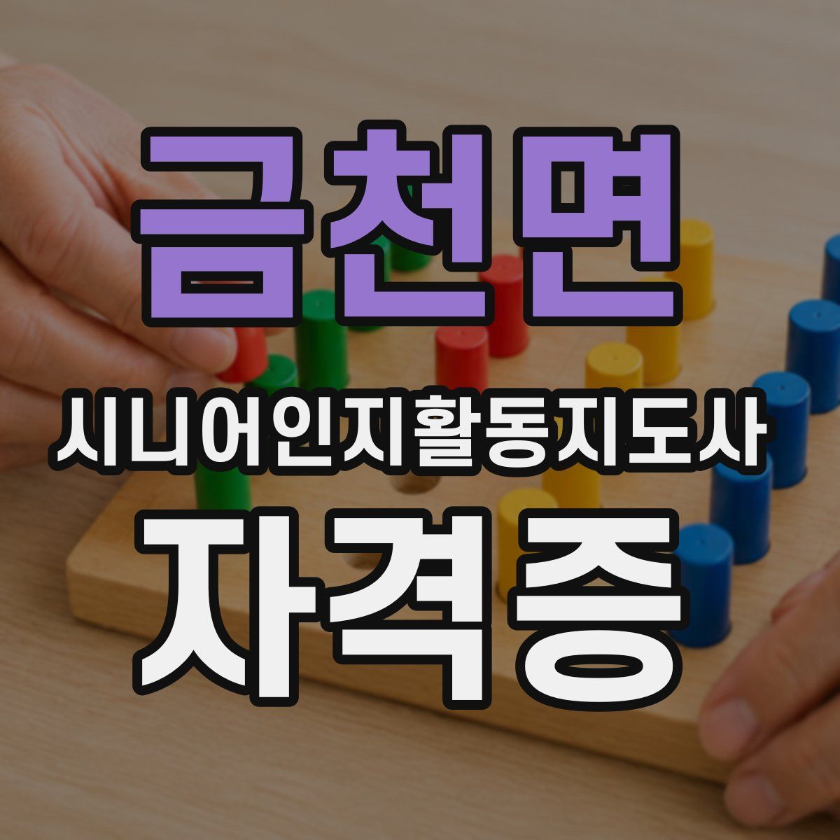 금천면 시니어인지활동지도사 자격증