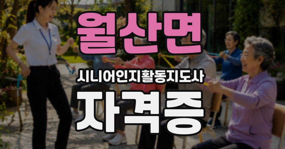 월산면 시니어인지활동지도사 자격증