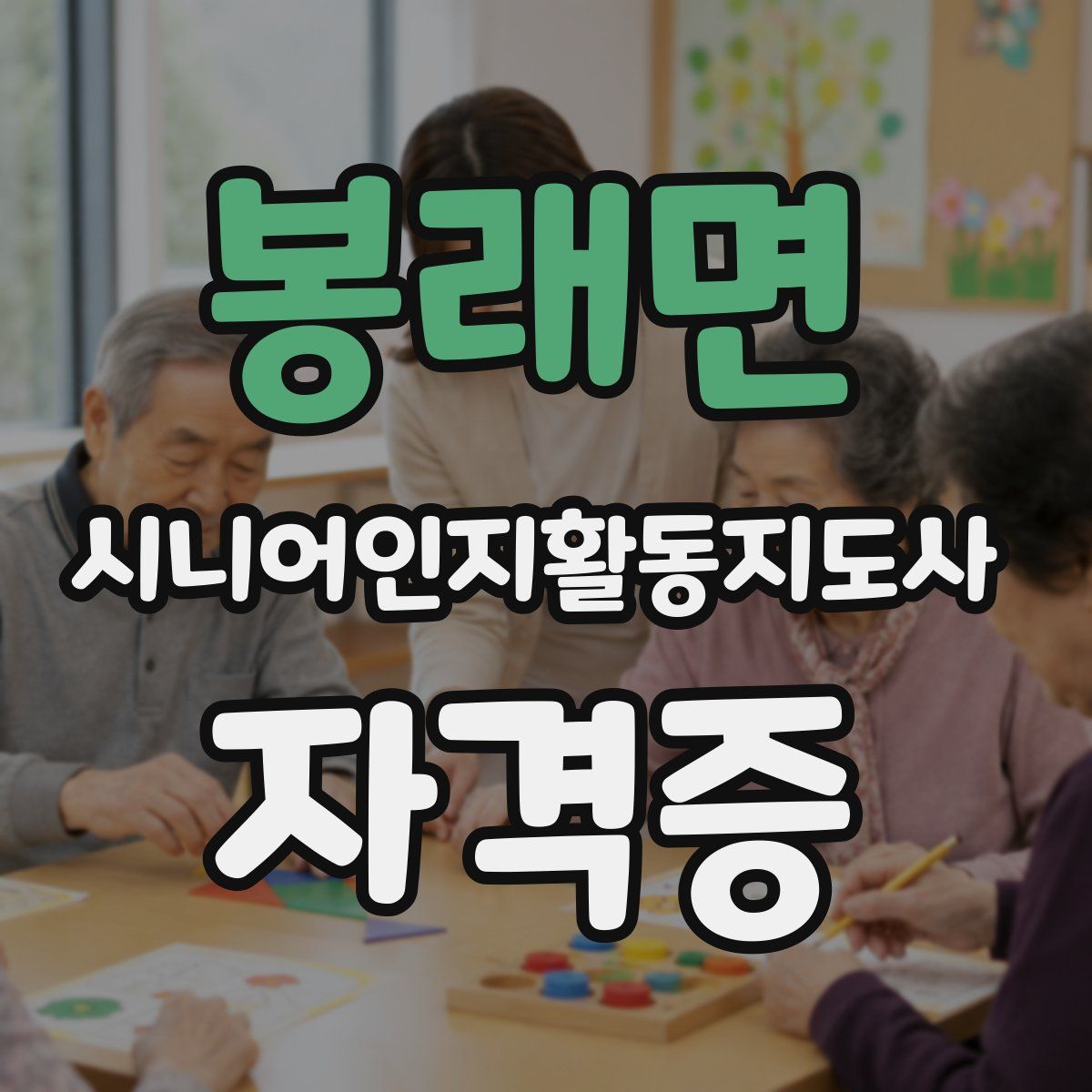 봉래면 시니어인지활동지도사 자격증