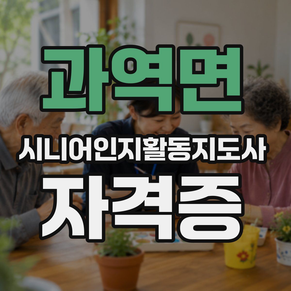 과역면 시니어인지활동지도사 자격증